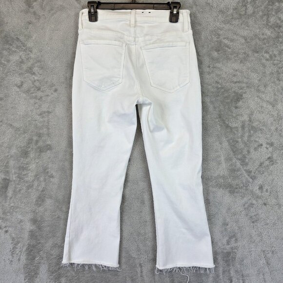 GAP Jeans Womens 4P 27 Optic White Kick Fit High Rise Raw Hem Cropped Petite - Picture 8 of 13